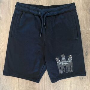 Men's REPRESENT England Thoroughbred Sweat Shorts Black 3 Dogs Size XL